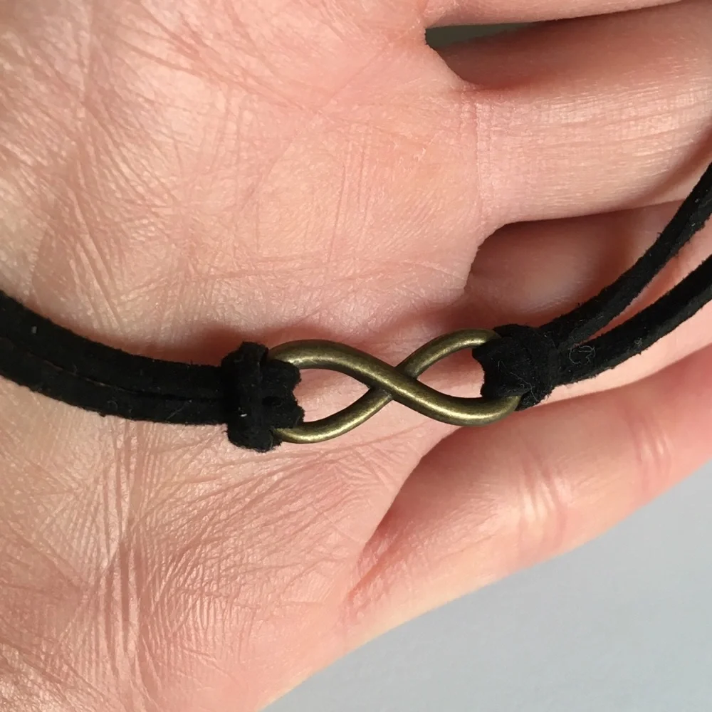 Infinity Symbol Black Choker Necklace
